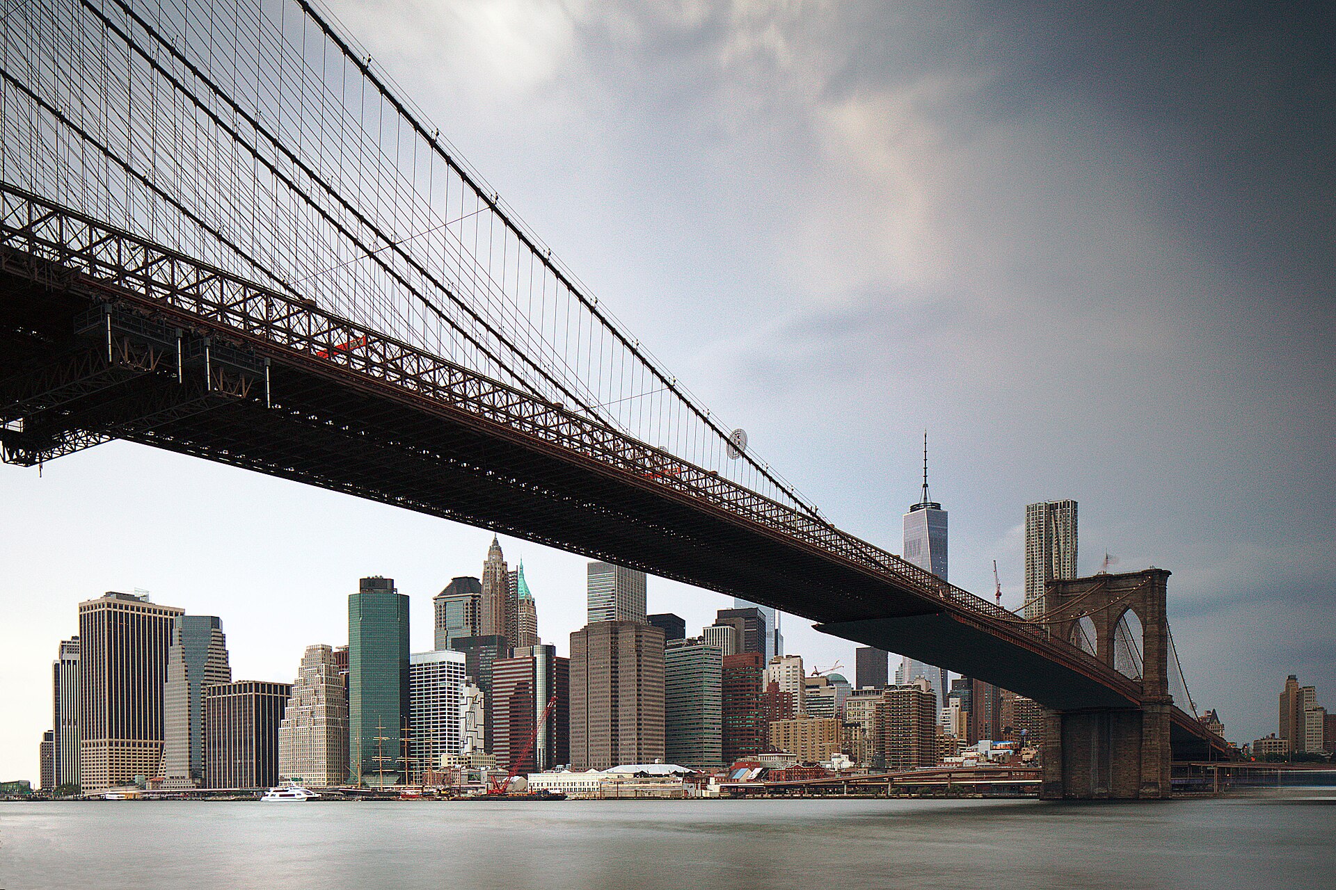Puente de Brooklyn al atardecer
